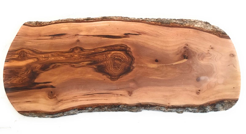 ORCHARD HARDWOODS 24 Rustic Handmade Bark Edge Olive Wood Charcuterie Board Extra Large by Orchard Hardwoods Cutting Chopping Serving Wooden Slab Unique Gift In Sm 12 Med 16 Lg 20 XL 24XL 24x710x08 