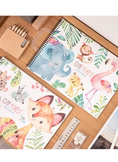 KASTWAVE Sketch Book for Kids, 100 s Spiral Bound Artist Sketch Pad Sketchbook for Painting  - Image 2