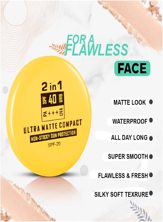 Adbeni 2 IN 1 Face Powder Compact Matte Finish SPF-40 15gm, Translucent Setting Powder & Natural Finish Foundation for Flawless Complexion, Oil-Free, Long-Lasting Formula, Suitable for All Skin Types - Image 2