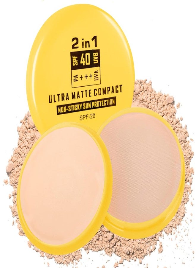 Adbeni 2 IN 1 Face Powder Compact Matte Finish SPF-40 15gm, Translucent Setting Powder & Natural Finish Foundation for Flawless Complexion, Oil-Free, Long-Lasting Formula, Suitable for All Skin Types - Image 1