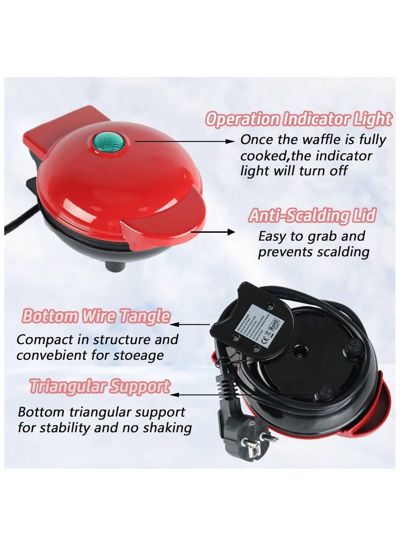 general Mini waffle maker, electric heart-shaped waffle maker, 4-inch non-stick frying pan, portable youth pancake maker, easy to clean, suitable for making snacks, sandwiches and eggs - Image 4