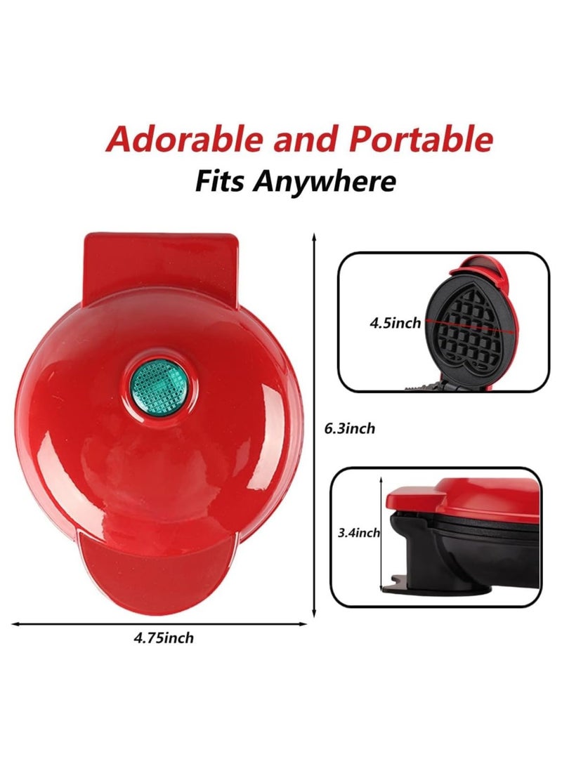 general Mini waffle maker, electric heart-shaped waffle maker, 4-inch non-stick frying pan, portable youth pancake maker, easy to clean, suitable for making snacks, sandwiches and eggs - Image 5