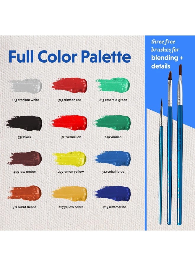 Crafts 4 ALL Acrylic Paint, Set of 12, for Canvas, Wood, Ceramic, Fabric - Image 4