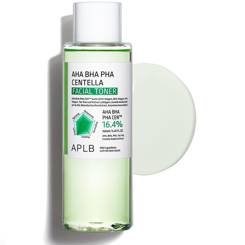 APLB AHA BHA PHA Centella Facial Toner AHA BHA PHA CEN 164 541 FLOZKorean Skincare Exfoliant Replenishing Moisture Revitalize for Gentle and Improve Skin Texture - Image 2