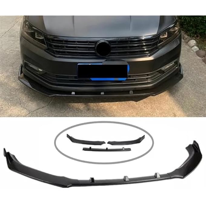 MUTUSAISI Bright Black Front Bumper 3-Stage Lip Spoiler Fit For Compatible with VW USA Passat B7 2012-2015 - Image 1