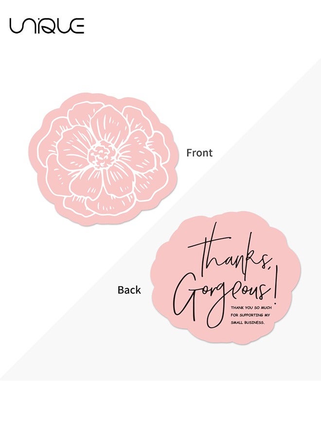 Unique 50 Pcs Thank You Card - Flower Shaped Thank You Card - Pink Thank You Card - English Thank You Card - Gift Wrapping Card - Image 3