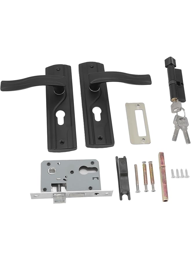 promass Door Handle with Lock,Manganese Steel Silent Bearing Universal Door Lever Lock Set with Keys for Home Bedroom - Image 1