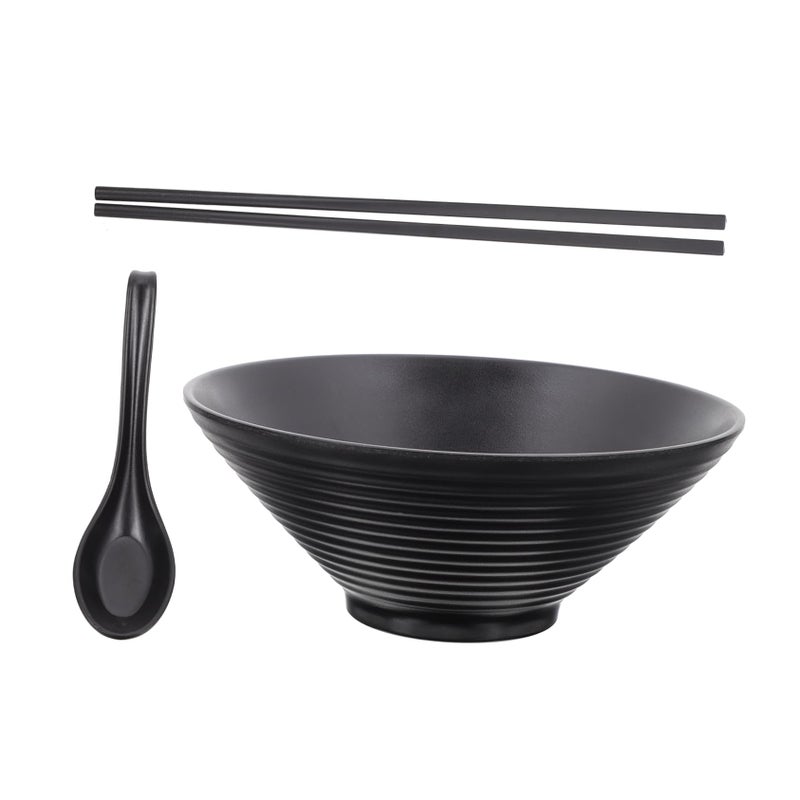 4 Plastic Smooth Edge Bowls with Lids for Soup Salad Pasta Rice Storage - Image 2