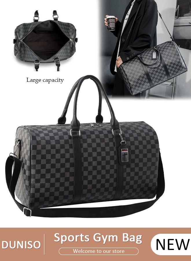 DUNISO حقيبة سفر من القماش الخشن، مجموعة أمتعة، حقيبة سفر للعمل، عطلة نهاية الأسبوع، حقيبة ليلية، حقيبة كبيرة للحمل في المطار للسفر ورحلات العمل، حقيبة رياضية من القماش الخشن، حقائب أمتعة رياضية للصالة الرياضية - Image 1