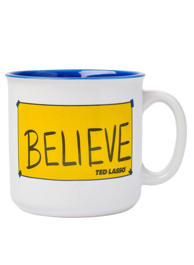 Silver Buffalo Ted Lasso Believe Ceramic Camper-Style Coffee Mug, 20 Ounces - Image 1