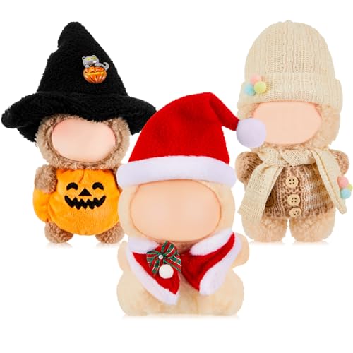 Simgoing 3 Sets 17cm Doll Clothes Outfits Dolls Costume Hat Sweater Accessories for Christmas Winter Halloween Holiday Party Favors Decoration Gifts - Image 1