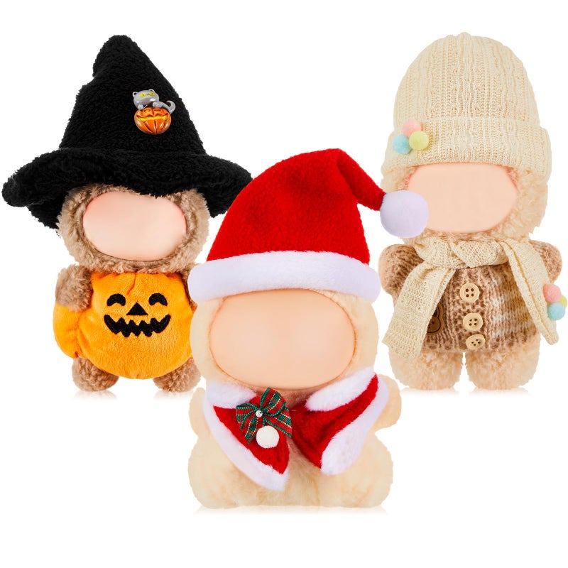 Simgoing 3 Sets 17cm Doll Clothes Outfits Dolls Costume Hat Sweater Accessories for Christmas Winter Halloween Holiday Party Favors Decoration Gifts - Image 2