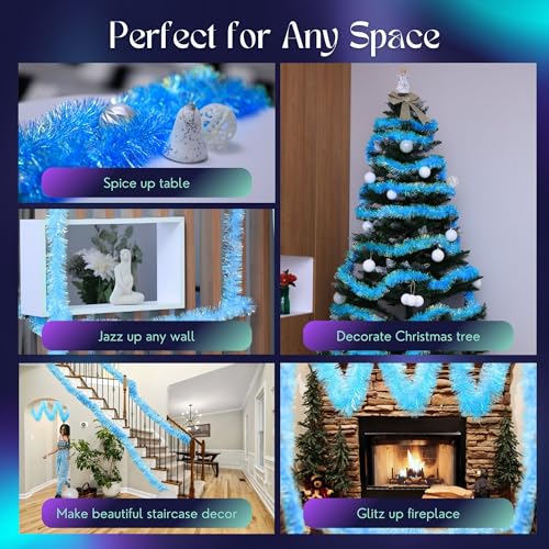 Aurorava Tinsel Garland Christmas Ornaments – Premium Polar Light Film Garlands for Decoration – Multiple Colors Reflective Christmas Party Decor - Image 5