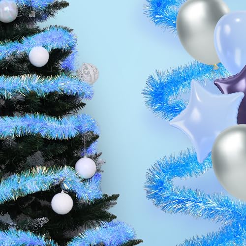 Aurorava Tinsel Garland Christmas Ornaments – Premium Polar Light Film Garlands for Decoration – Multiple Colors Reflective Christmas Party Decor - Image 2