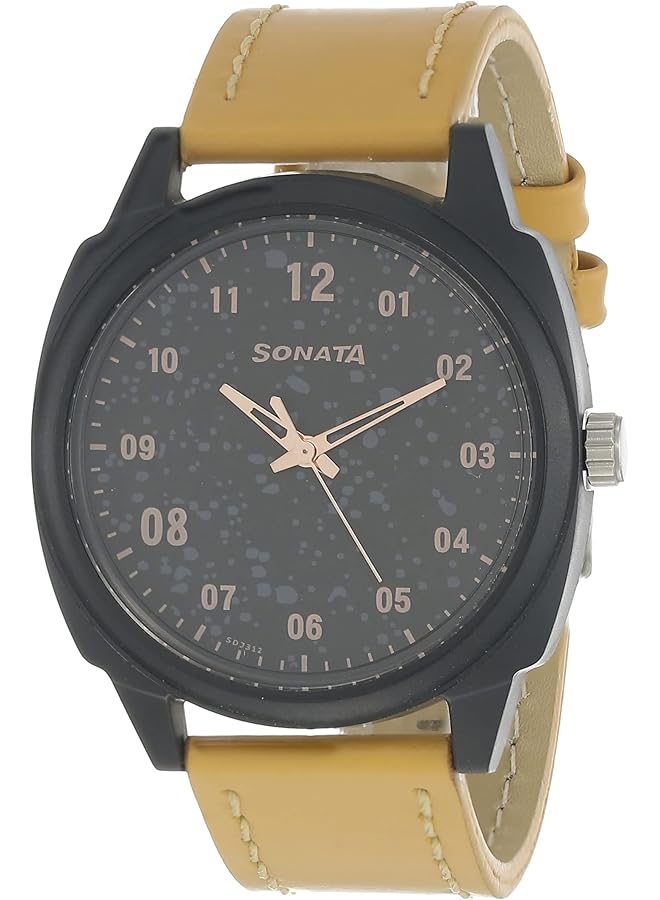 سوناتا ساعة فولت+ أنالوج للرجال بمينا أسود NM77086PL01 / NL77086PL01 - Image 1