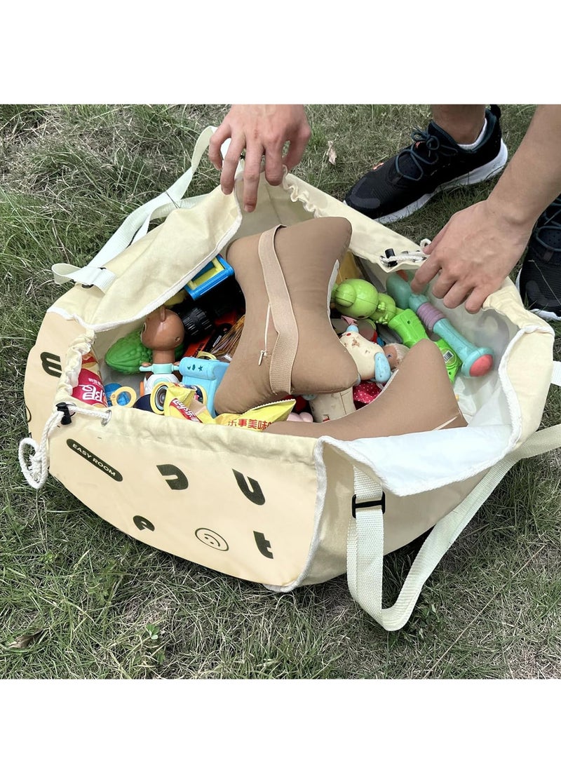 SOLARAE Car Back Seat Organizer - 2PC Hanging Backseat Storage Bag Waterproof, Collapsible Storage Bag for Kids, Tools, Picnic - Convenient Travel Accessories - Light Brown with Black Lettering - Image 5