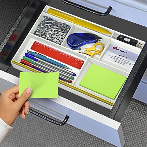 Acrimet Desk Drawer Organizer Tray with 8 compartments Bin Multi-Purpose for Desk Supplies and Accessories (Plastic) (White Color) - Image 3