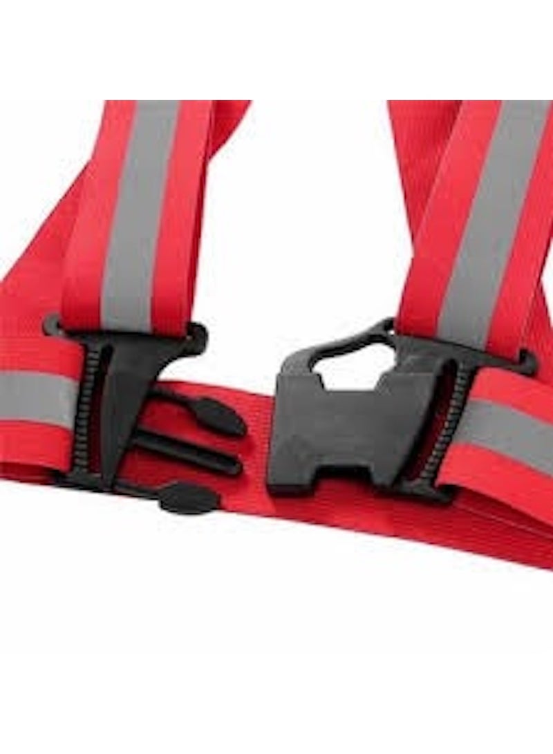 Huitich High-Visibility Reflective Safety Belt Set – Red (Belt, Waist Belt & Jacket)  - Image 3