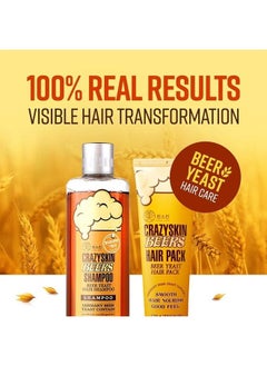 CRAZY SKIN Beer Shampoo & Hair Pack SET | Ready-To-Gift BIOTIN Rich with Beer Yeast for hair loss, Hair Regrowth and Thickening, Biotin shampoo for thinning hair, Sulfate free  - Image 5