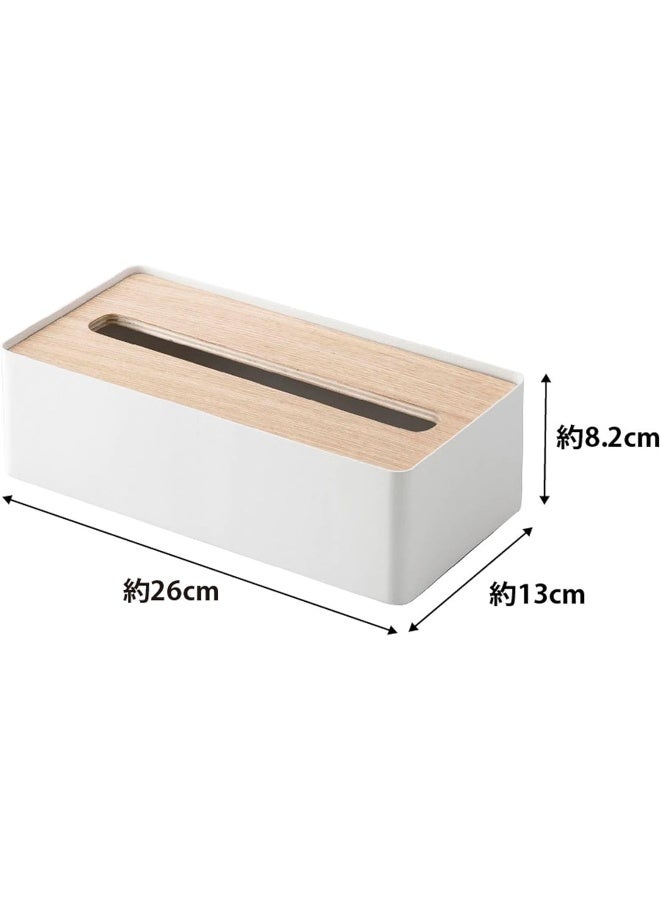 Yamazaki Home Rin Tissue Case With A Lid Off White 7730 - Image 3