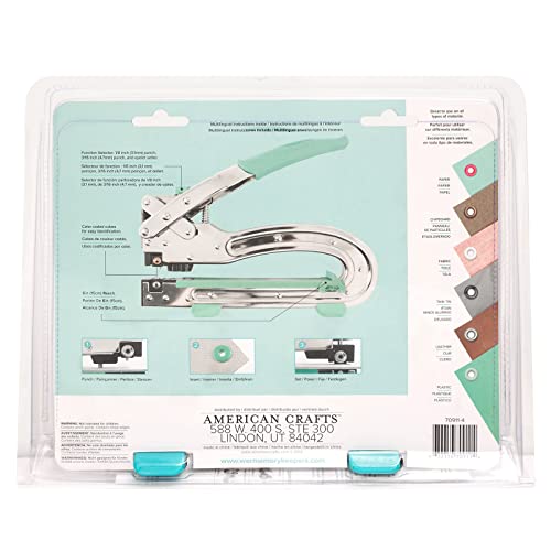 We R Memory Keepers Crop-A-Dile 2 - Big Bite Blue, Heavy Duty Single Hole Punch and Eyelet Grommet Setter with Ergonomical Grip, 1/8 or 3/16 inch Hole Puncher - Image 3