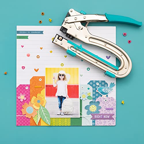 We R Memory Keepers Crop-A-Dile 2 - Big Bite Blue, Heavy Duty Single Hole Punch and Eyelet Grommet Setter with Ergonomical Grip, 1/8 or 3/16 inch Hole Puncher - Image 4
