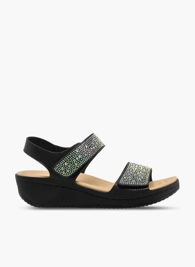 Le Confort Women Embellished Hook & Loop Sandals Ramadan Collection