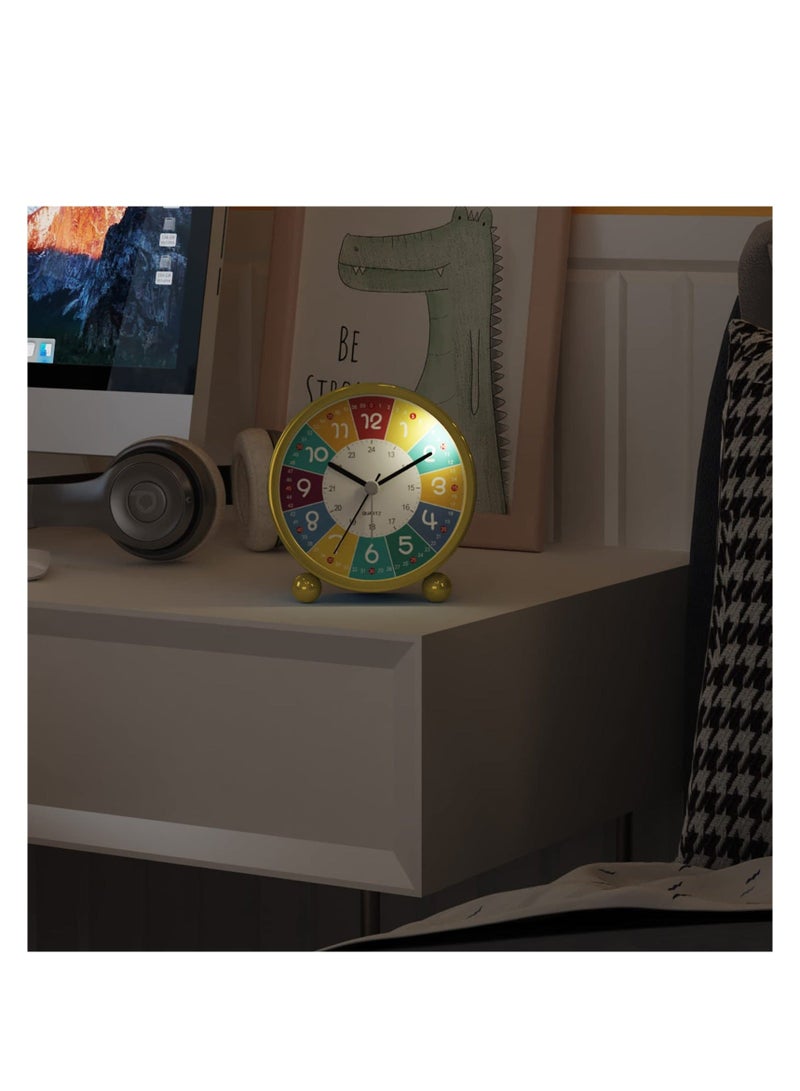 Children's Alarm Clock, Silent Alarm Clocks with Night Light, 3 Inch Cartoon Alarm Clock, Children's Sleep Trainer Clock, Battery Operated Alarm Clock for Children's Bedroom  - Image 5
