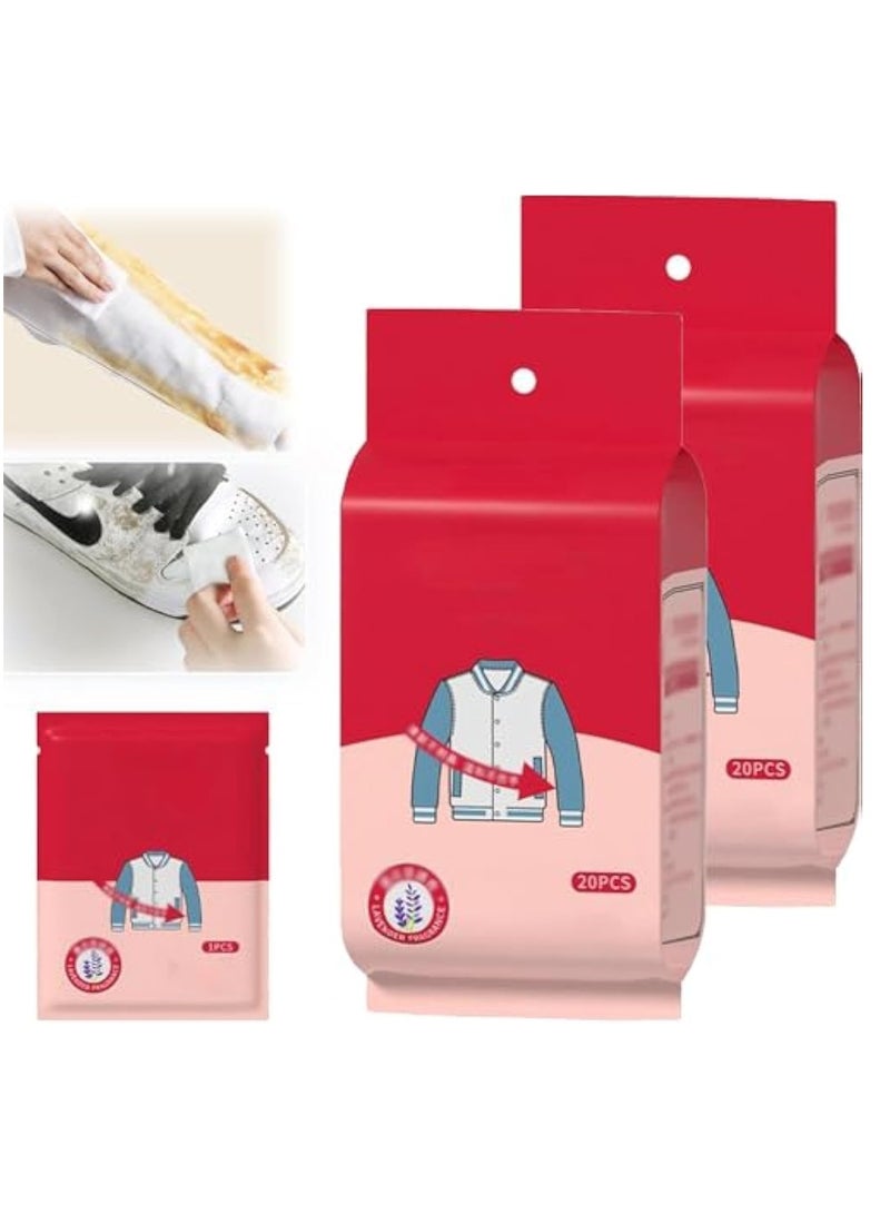 Generic 20 individually wrapped stain remover wipes, one-time use clothing stain remover wipes, with the perfect size for travel and pockets.  - Image 1