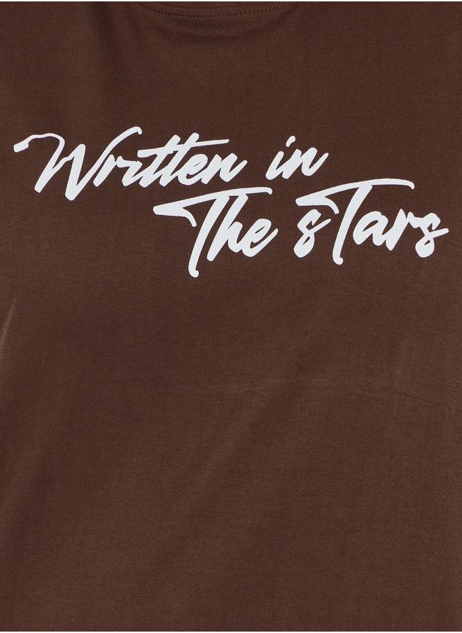 Styli Plus Size Slogan Print Round Neck T-Shirt  - Image 3