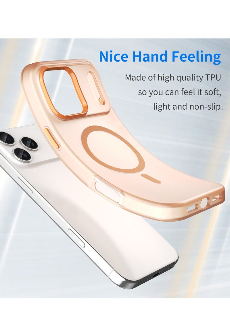 Abania iPhone 17 Pro Case MagSafe Magnetic Phone Case Translucent Brushed Matte Orange Case Military Grade Shockproof Anti Fingerprint Slim Cover for iPhone 17 Pro - Image 3