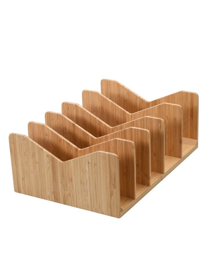 MobileVision Bamboo Paper Holder And Label Organizer Dividers For Office Organization And Storage 5 Wide Dividers For Books Binders Files Boxed Labels And More - Image 4