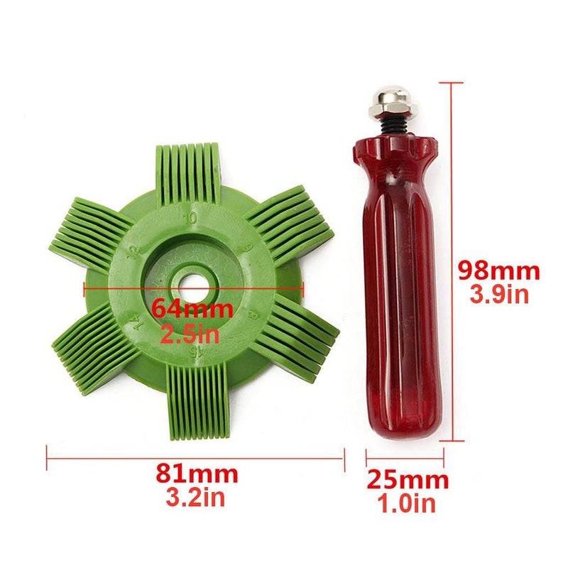 Green Universal Car Ac Radiator Condenser Fin Repair Comb Cleaner For Auto Cooling System - Image 2