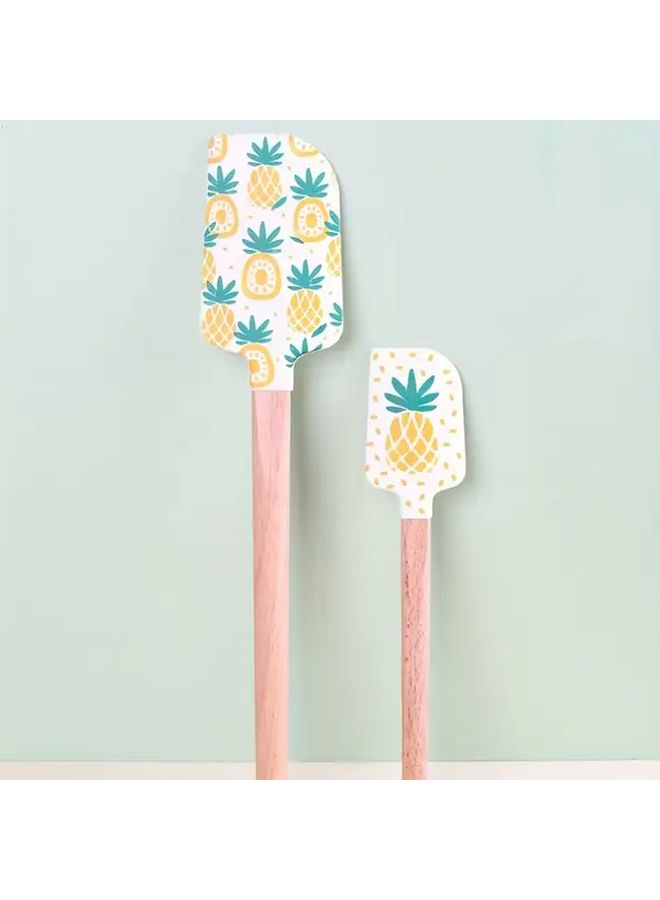 Lemon Pattern Cake Scrapers Set 2 Pcs Large Small Cream Spatulas Kitchen Baking Tools - Image 4