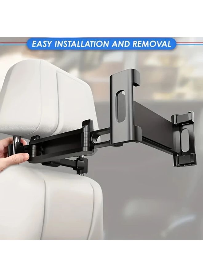Black Car Rear Headrest Tablet Holder Adjustable for 4 7 to 12 9 Inch Devices Road Trip Safe - Image 2