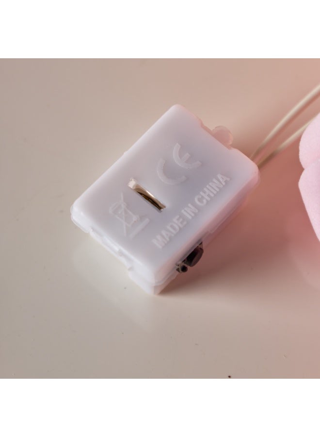 نجفة شوب فرع ورد أبيض وبينك بإضاءة 20 ليد يعمل بالبطارية – لمسة رومانسية مبهجة لديكور المنزل والمناسبات3M - Image 3