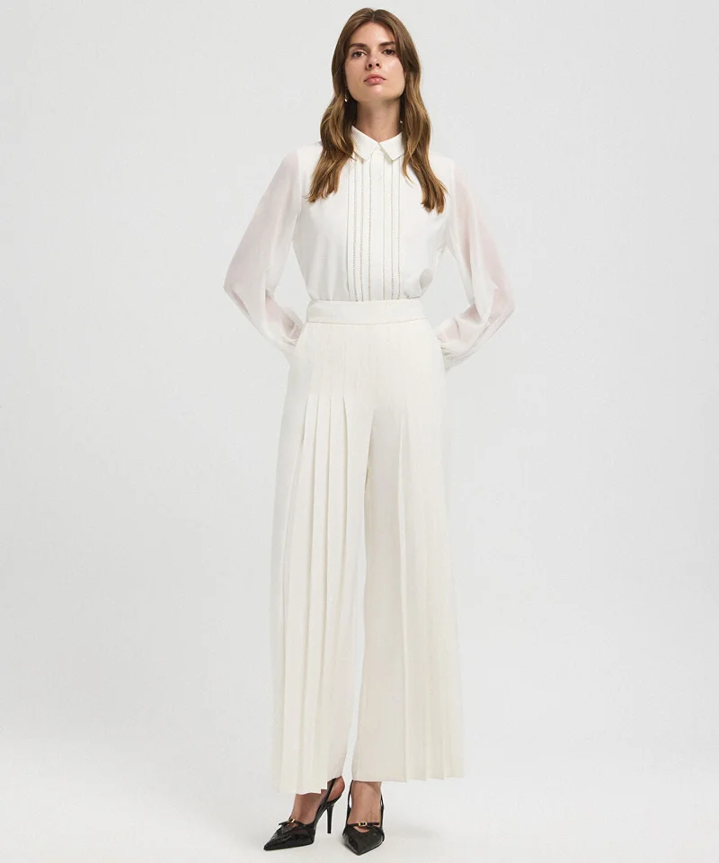 ابيكول Pleated Wide-Leg Trousers