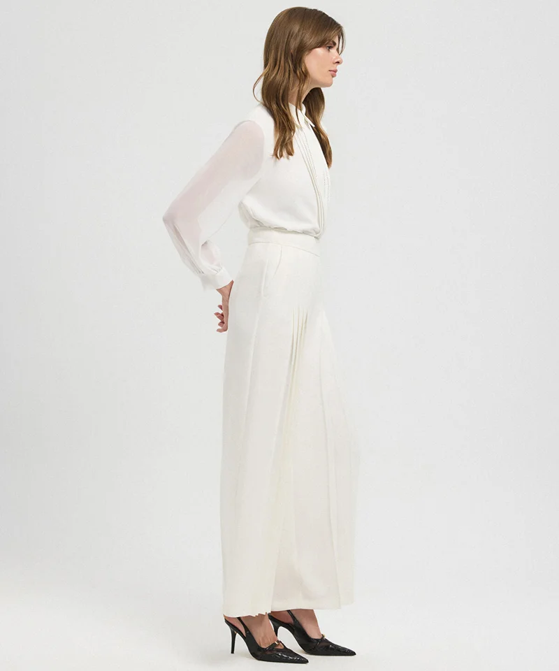 ابيكول Pleated Wide-Leg Trousers