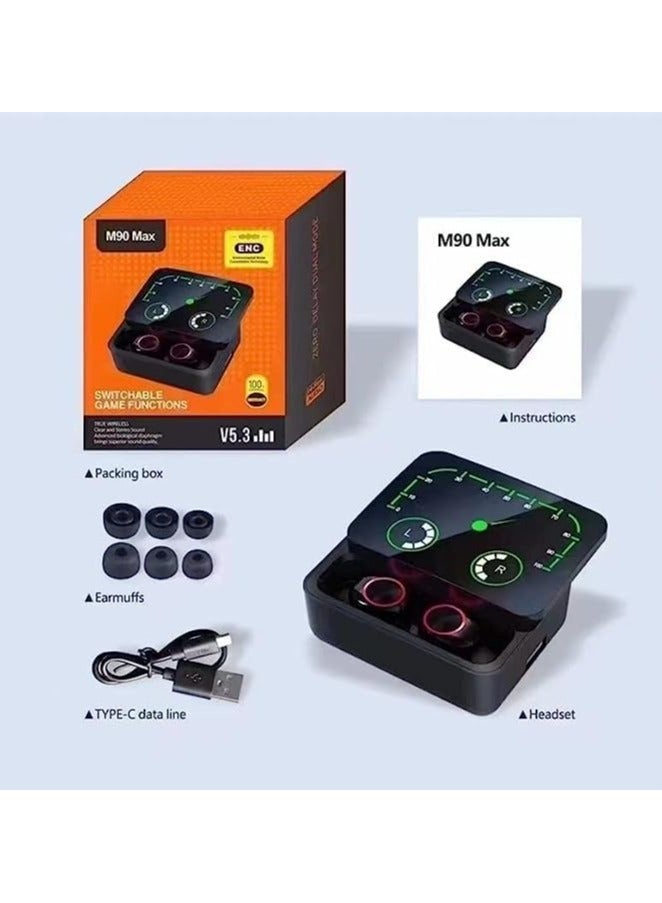 M90 Max True Wireless Bluetooth Earbuds V5.3 with Charging Case, Clear and Stereo Sound with Environmental Noise Cancellation - Image 4