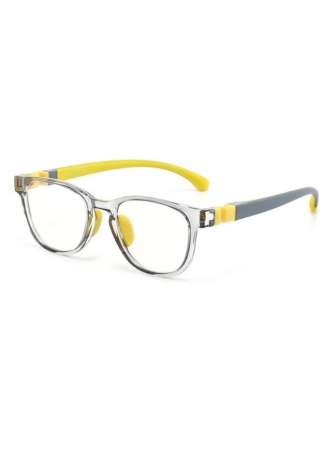 ZESITH New Two-tone TR Kids Anti Blue Light Glasses XYKF8509, Soft Silicone Nose Pad Eyeglasses For Computer Eye Protection - Clear Grey Frame Yellow Temple C4 - Image 1