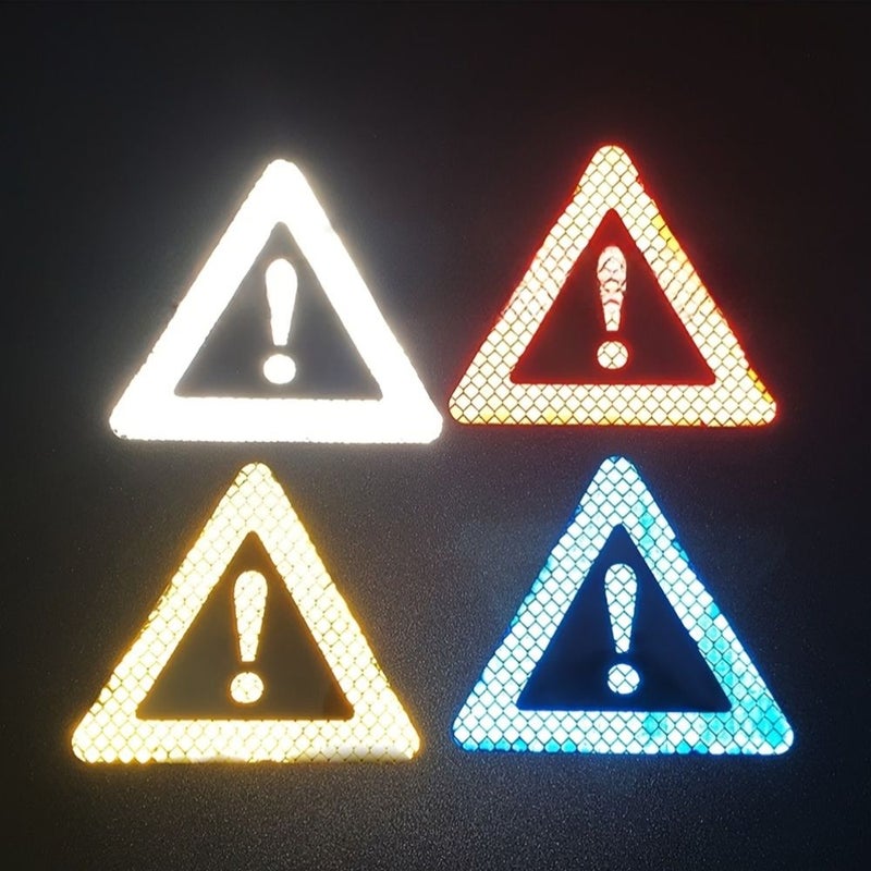Blue 3pcs Triangular Warning Stickers Super Reflective Durable Outdoor Safety - Image 3