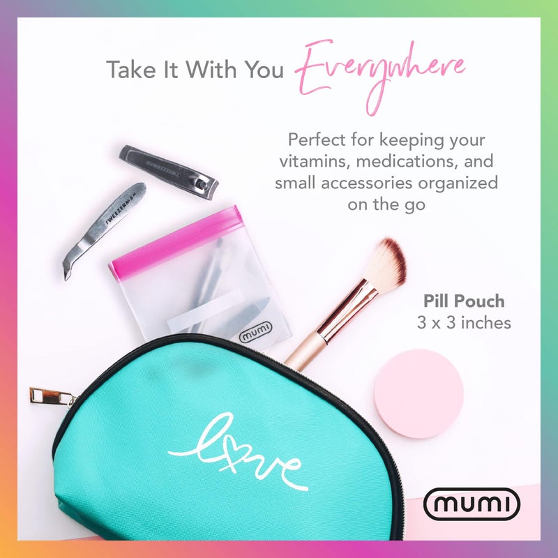 mumi Mini Zipper Pouch Set - 7 Small Clear Bags with Writable Labels - Portable and Practical Organizer for Travel, School, and Work - Secure and Leak-Proof Design, Small Size: 3x3 - Image 5
