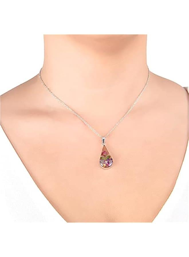 Sterling Silver/Gold Over Sterling Silver Pressed Flower Pendant Necklace (previously  Collection) - Image 4