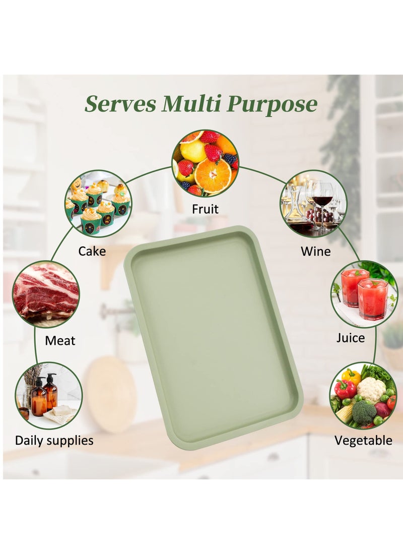 SYOSI Plastic Serving Platter Tray, 5PCS 12x9'' Platters for Parties Fast Food Party Food Serving Trays Cafeteria Buffet Tea Fruit Drinks Desserts Drinks Trays Dishes for Restaurants - Image 2