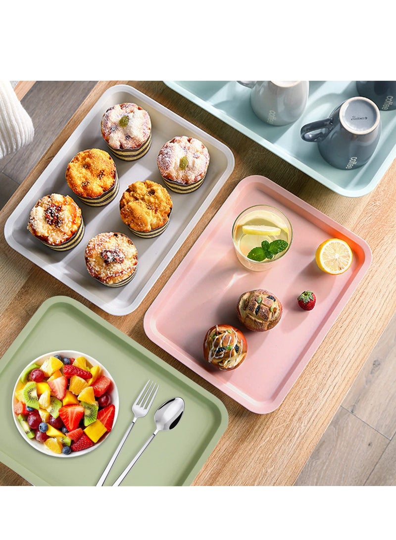 SYOSI Plastic Serving Platter Tray, 5PCS 12x9'' Platters for Parties Fast Food Party Food Serving Trays Cafeteria Buffet Tea Fruit Drinks Desserts Drinks Trays Dishes for Restaurants - Image 5