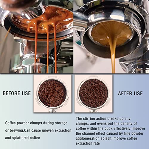 NEOUZA Coffee WDT Distribution Tool Accessories, Aluminum Handle, 0.4mm 6 Stainless Needles, Espresso Powder Stirrer - Image 3