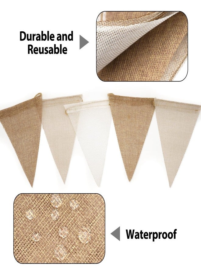 G2PLUS Pre-Strung Burlap Pennant Banner, 39Ft Linen Triangle Flag Bunting, 36pcs Pennant Banner Bunting Garland for Birthday, Wedding, Camping, Rustic Boho Theme Party Decorations - Image 3