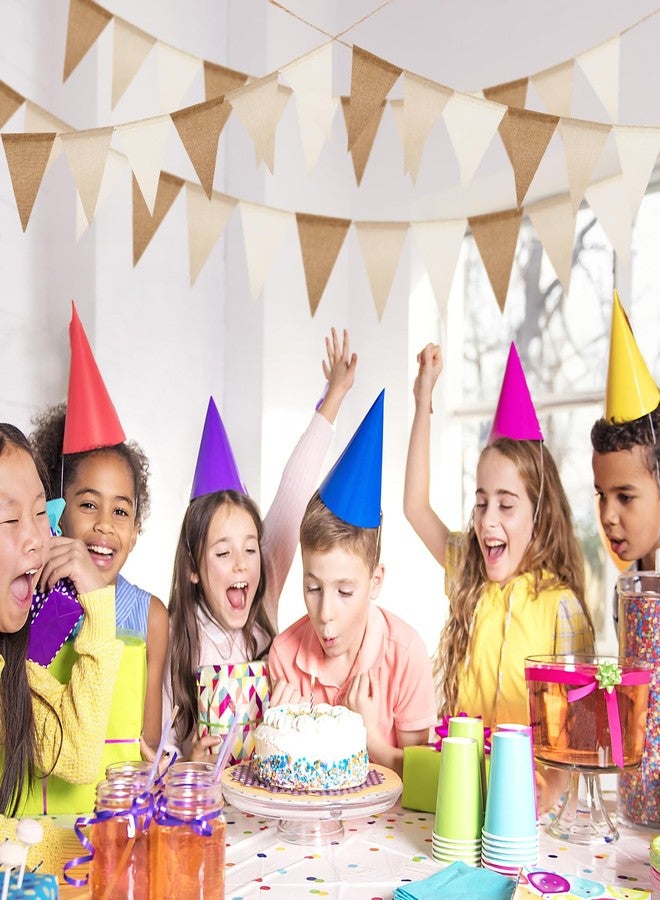 G2PLUS Pre-Strung Burlap Pennant Banner, 39Ft Linen Triangle Flag Bunting, 36pcs Pennant Banner Bunting Garland for Birthday, Wedding, Camping, Rustic Boho Theme Party Decorations - Image 5