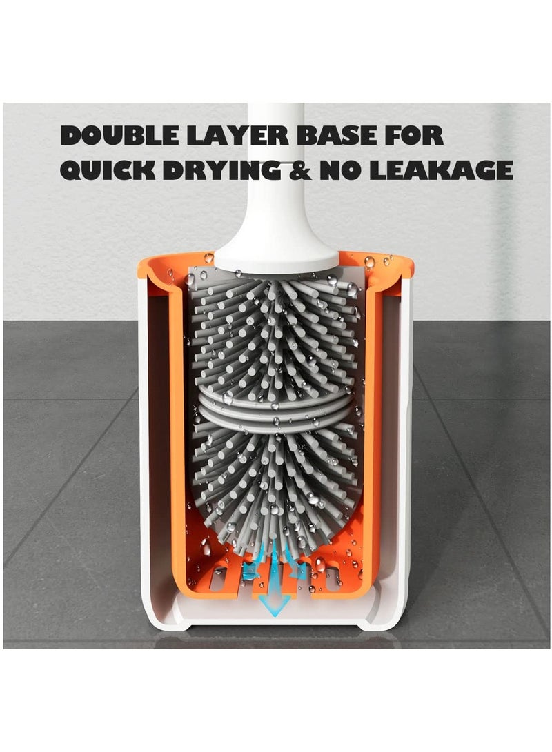 SYOSI Silicone Toilet Bowl Brush, Wall Mountable Silicone Toilet Brush with No-dripping Base Toilet Bowl Scrubber in Modern Holder, Space Saving, Deep Cleaning Brush for Bathroom - Image 4