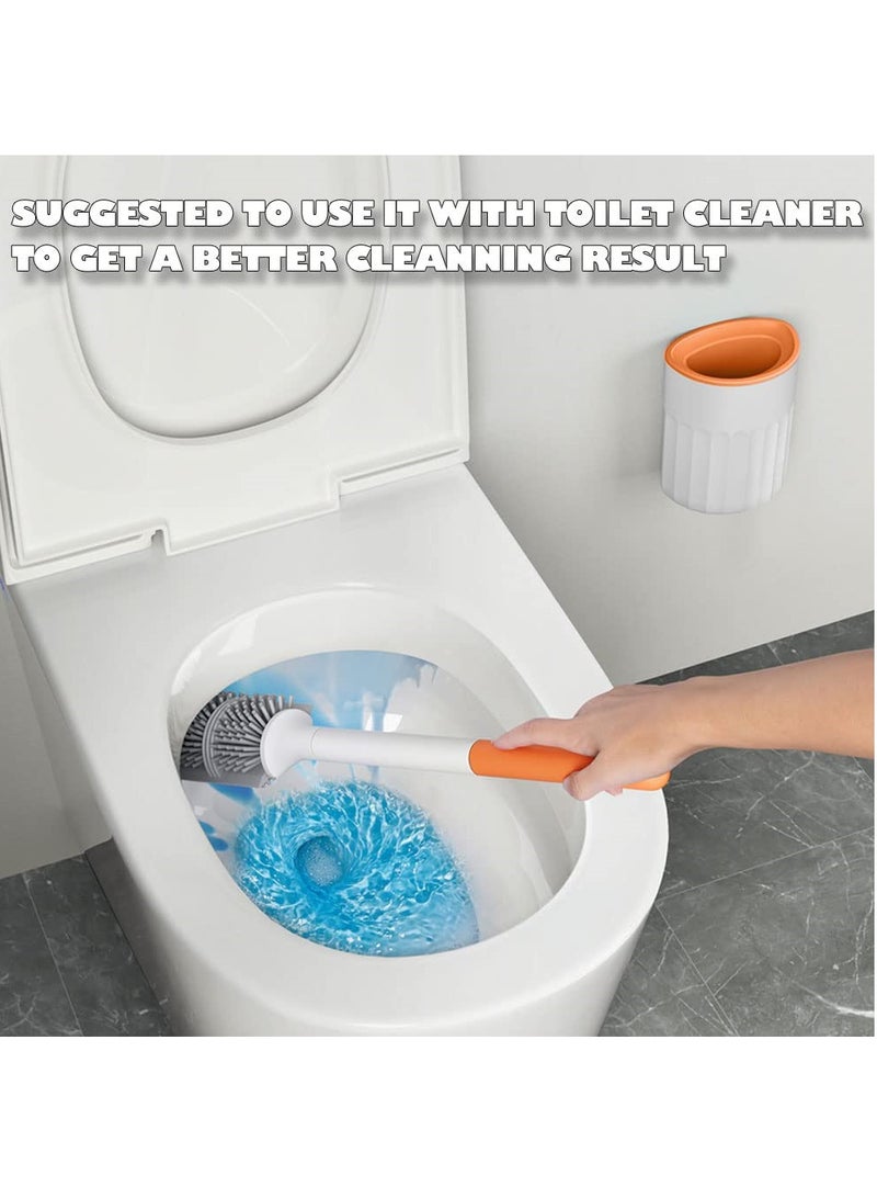 SYOSI Silicone Toilet Bowl Brush, Wall Mountable Silicone Toilet Brush with No-dripping Base Toilet Bowl Scrubber in Modern Holder, Space Saving, Deep Cleaning Brush for Bathroom - Image 5